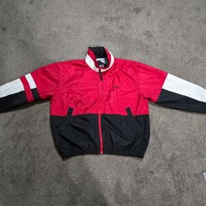 Vintage Spinnaker by Trimark CCS Windbreaker Jacket‎ Red Black White Mens Large